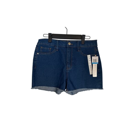 NWT Tinsel Town 9/29 High Rise Denim Shorts Blue Frayed Hem Casual Summer - Picture 6 of 15
